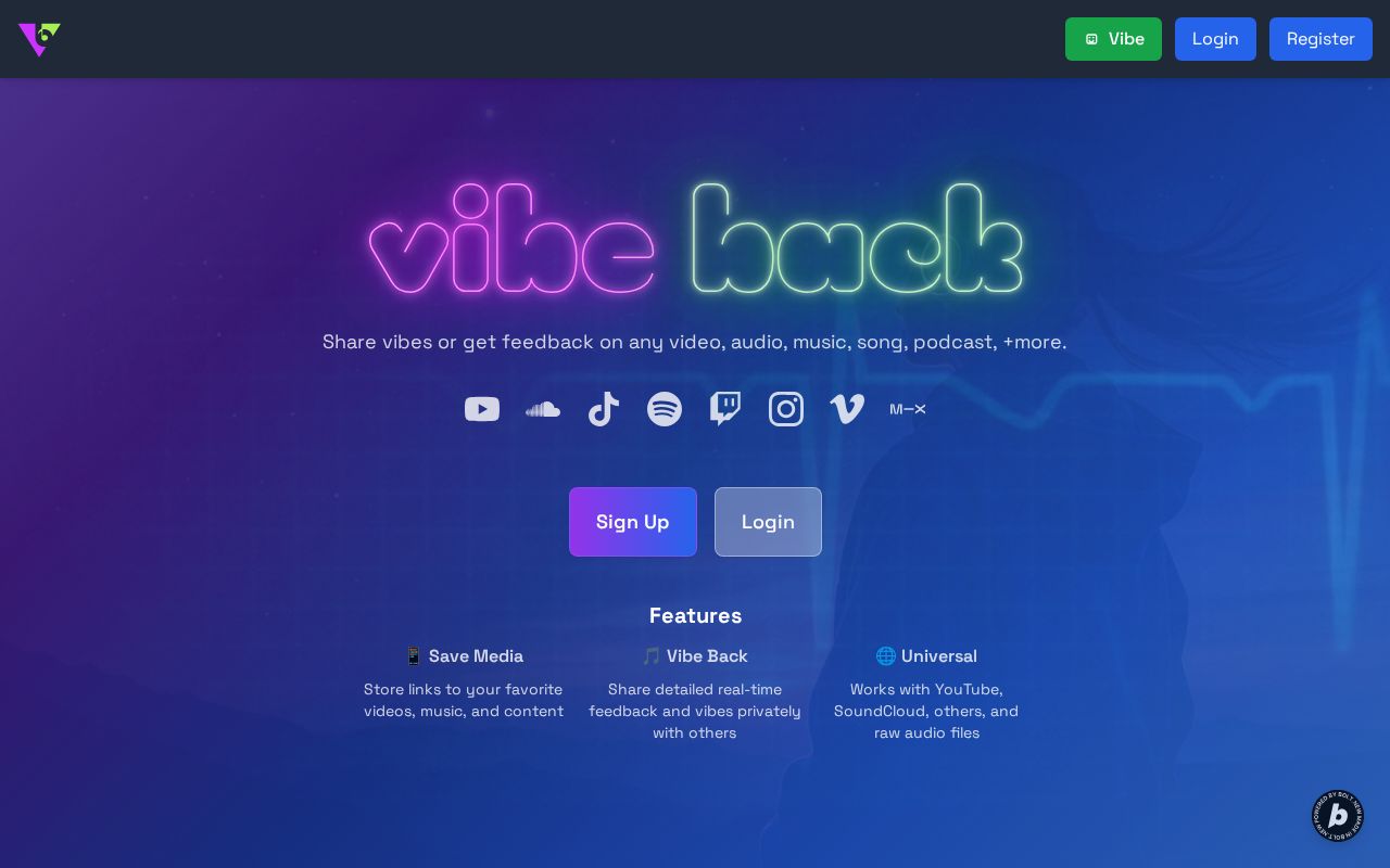 Preview of Vibe Back