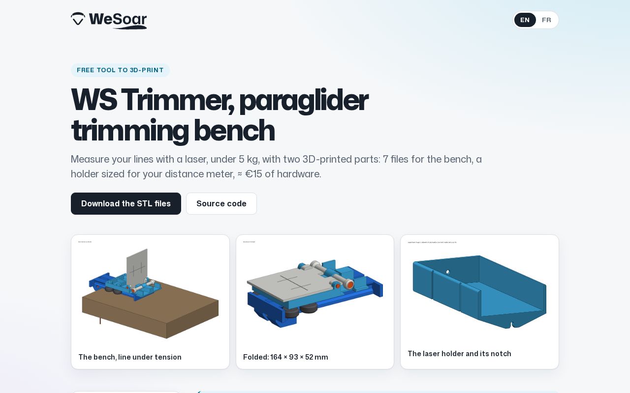 Preview of WS Trimmer, paraglider trimming bench