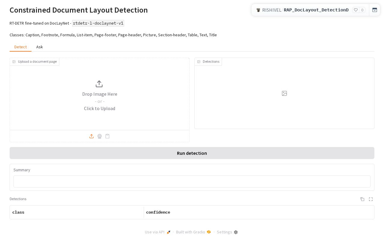 Preview of Document Layout Detection