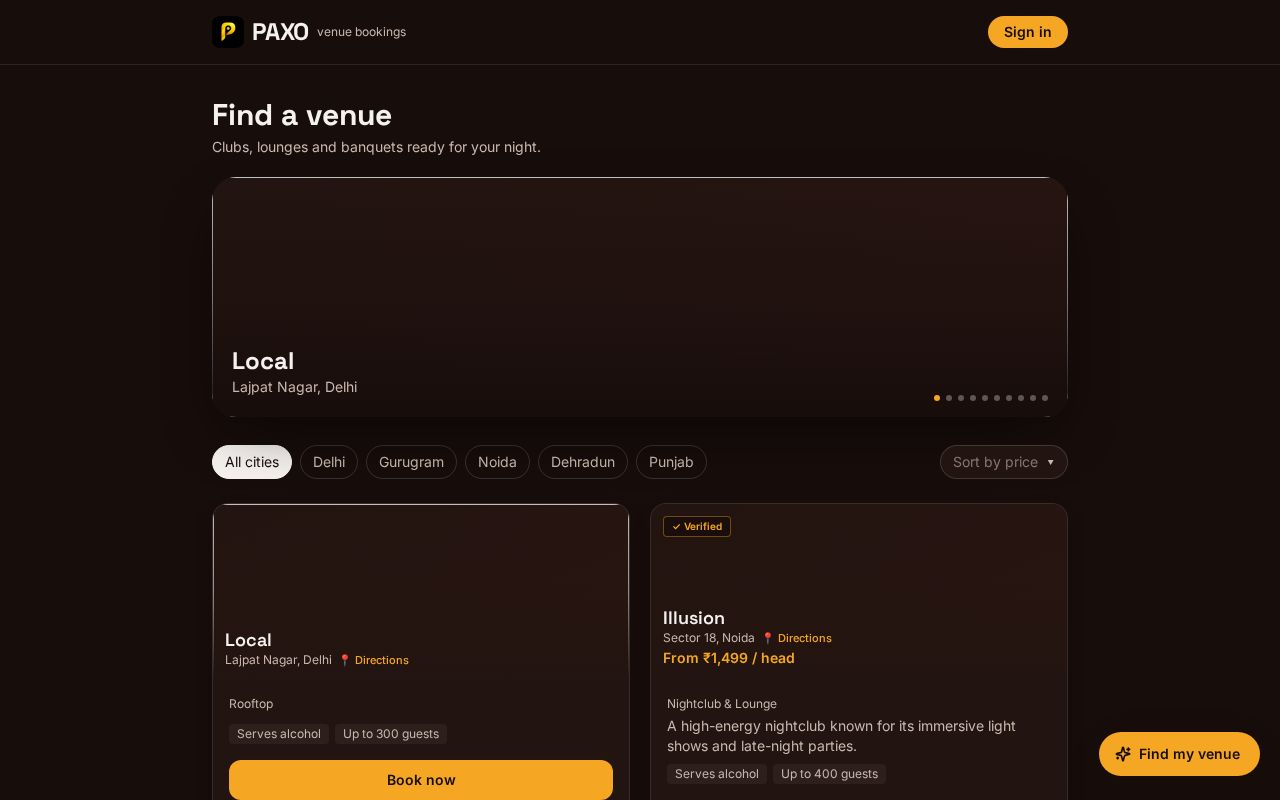Preview of Paxo Customer App