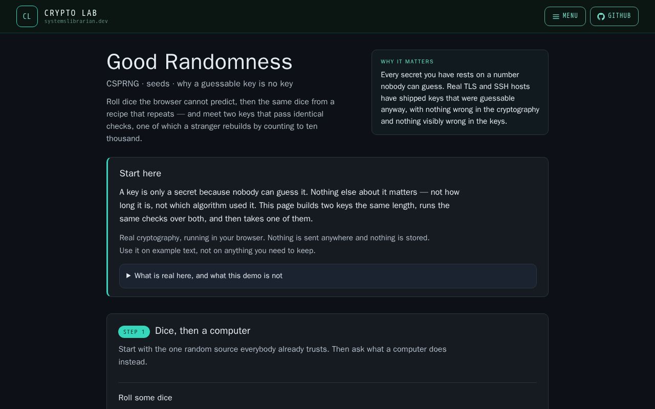 Preview of Crypto Lab Good Randomness