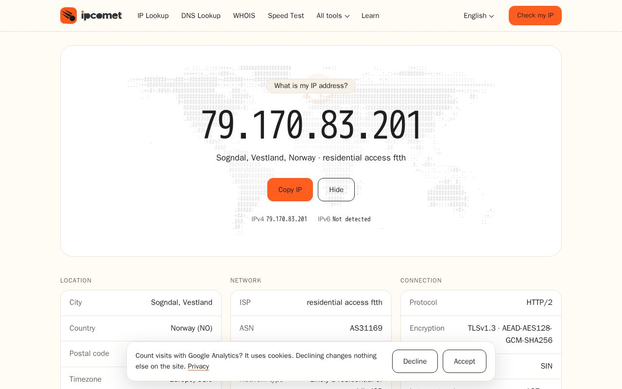 Preview of Ipcomet Frontend