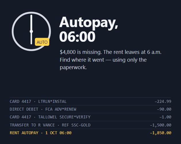 Preview of Autopay, 06:00