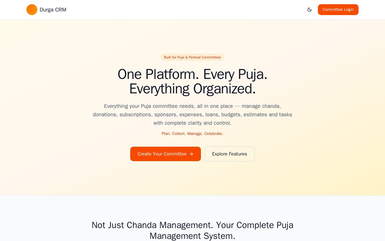 Preview of Durga Puja Management System