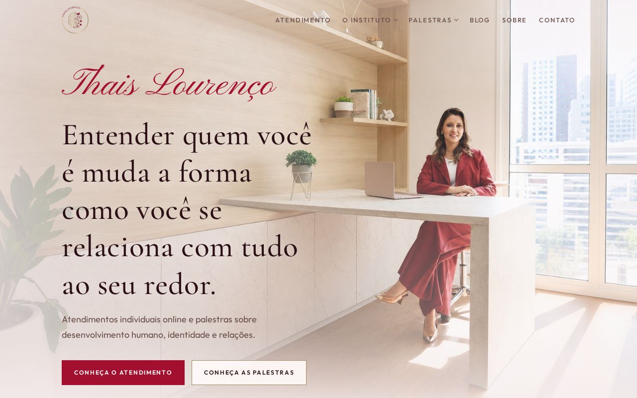 Preview of Site institucional de Thais Lourenço