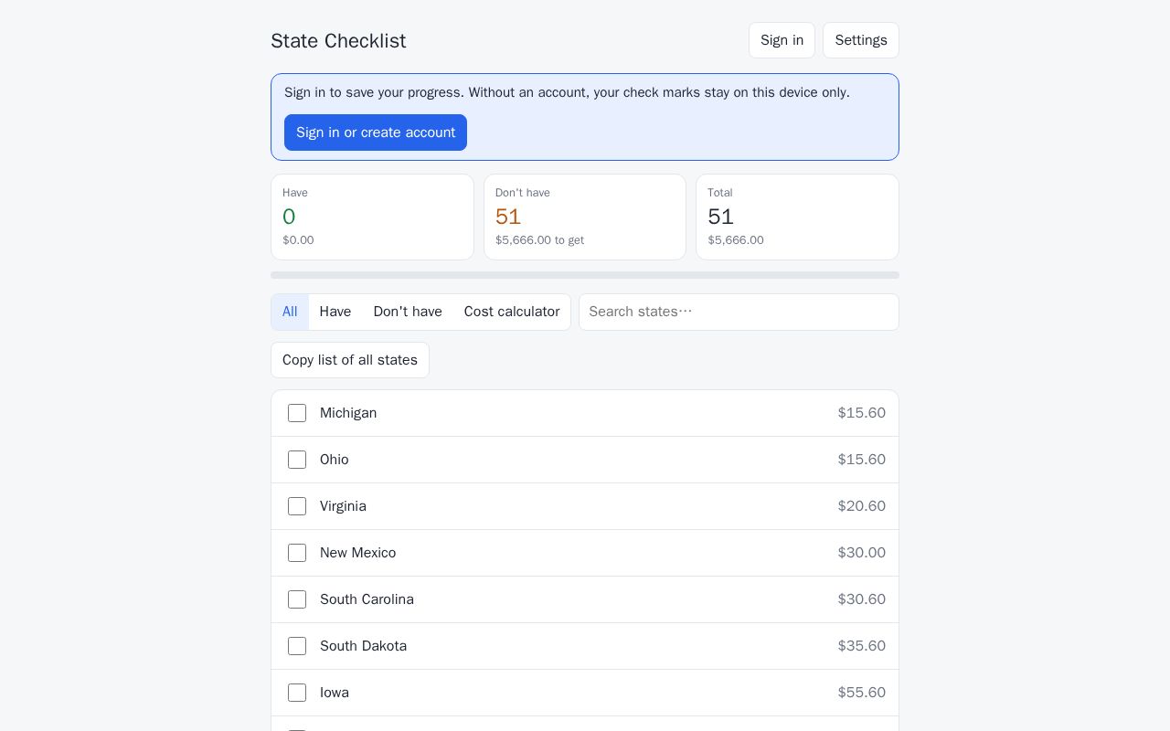 Preview of Listofstates