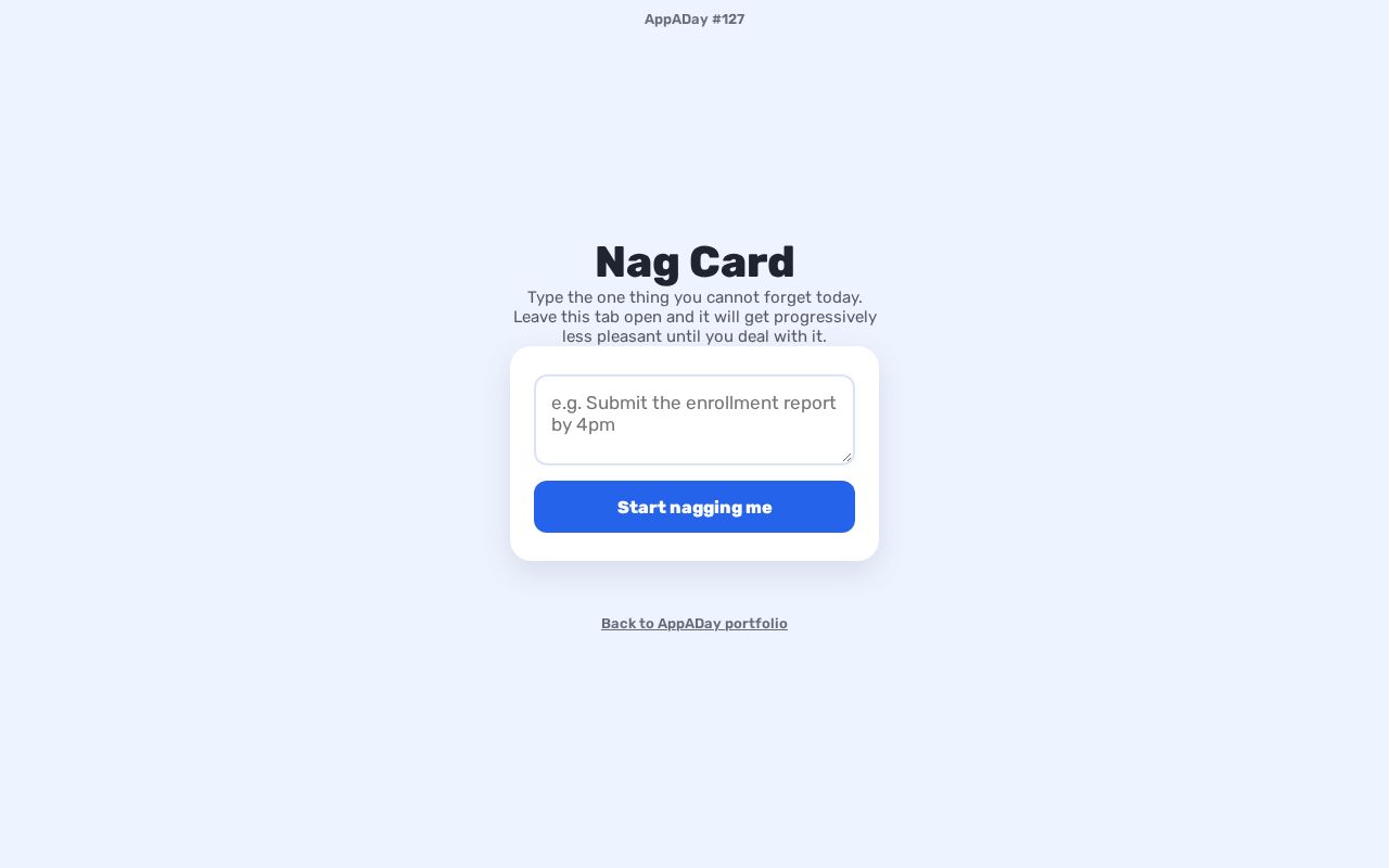 Preview of Appaday 127 Nag Card