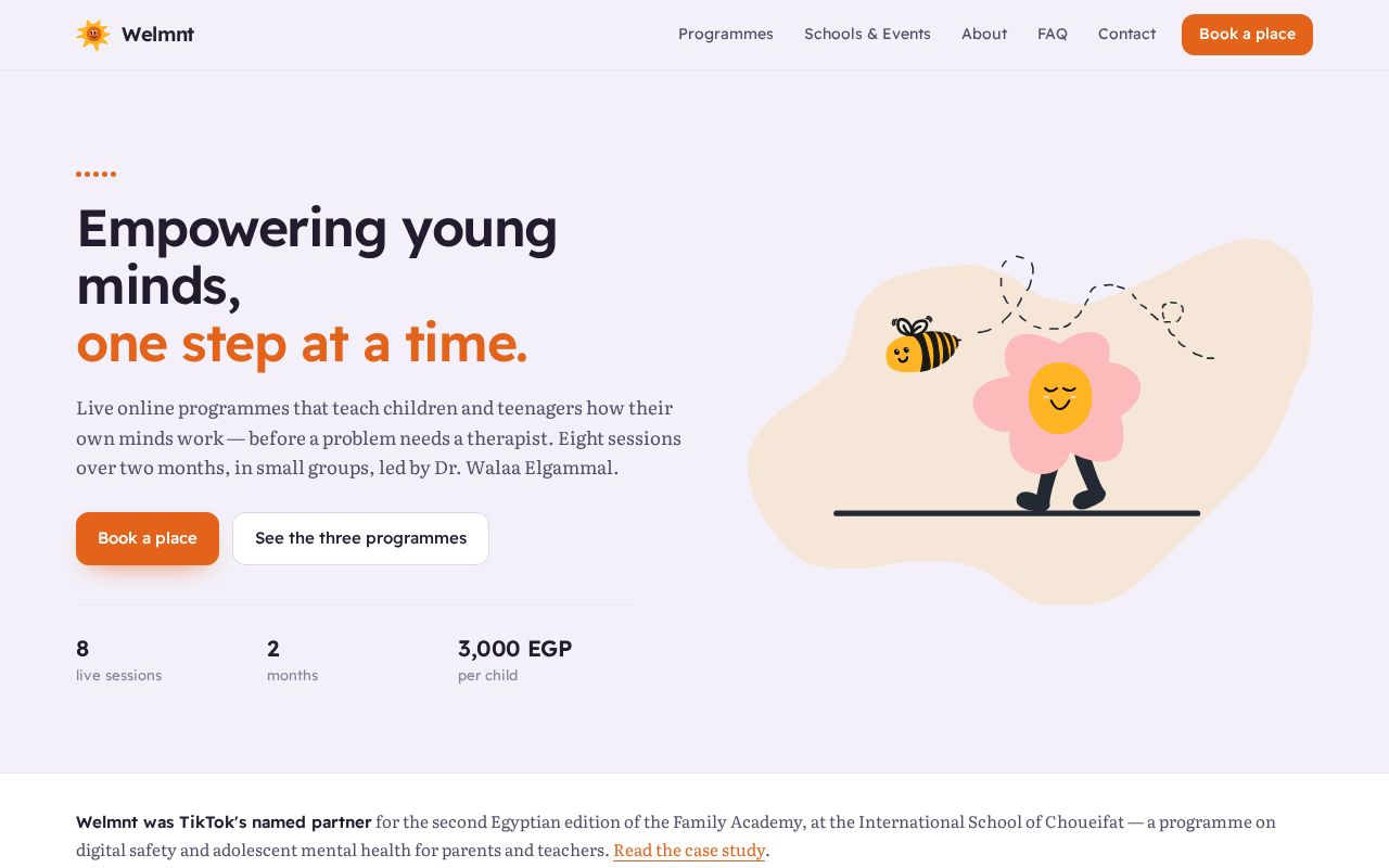 Preview of Welmnt — mental-health education for schools. welmnt.me