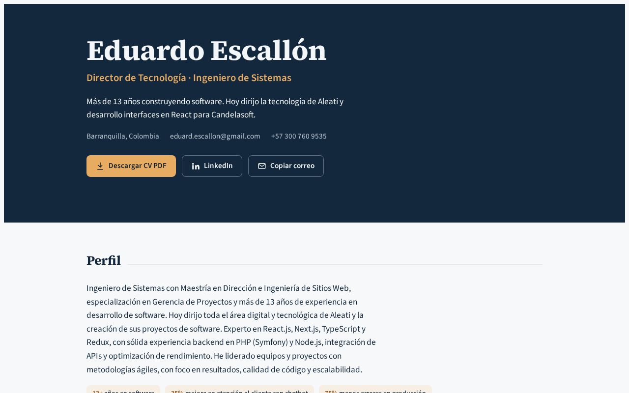 Preview of Eduardo Escallón CV