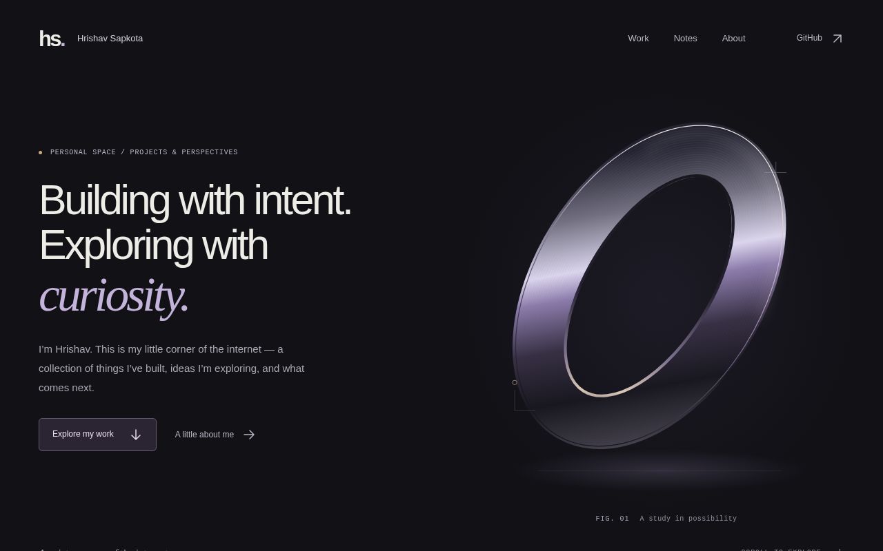 Preview of Hrishav Sapkota's personal website — projects, writing, and ideas.