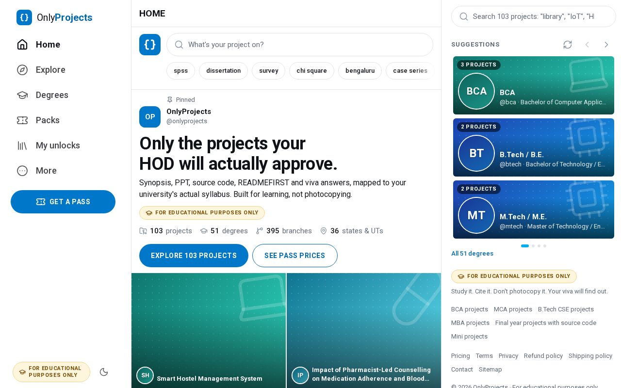Preview of Only Projects
