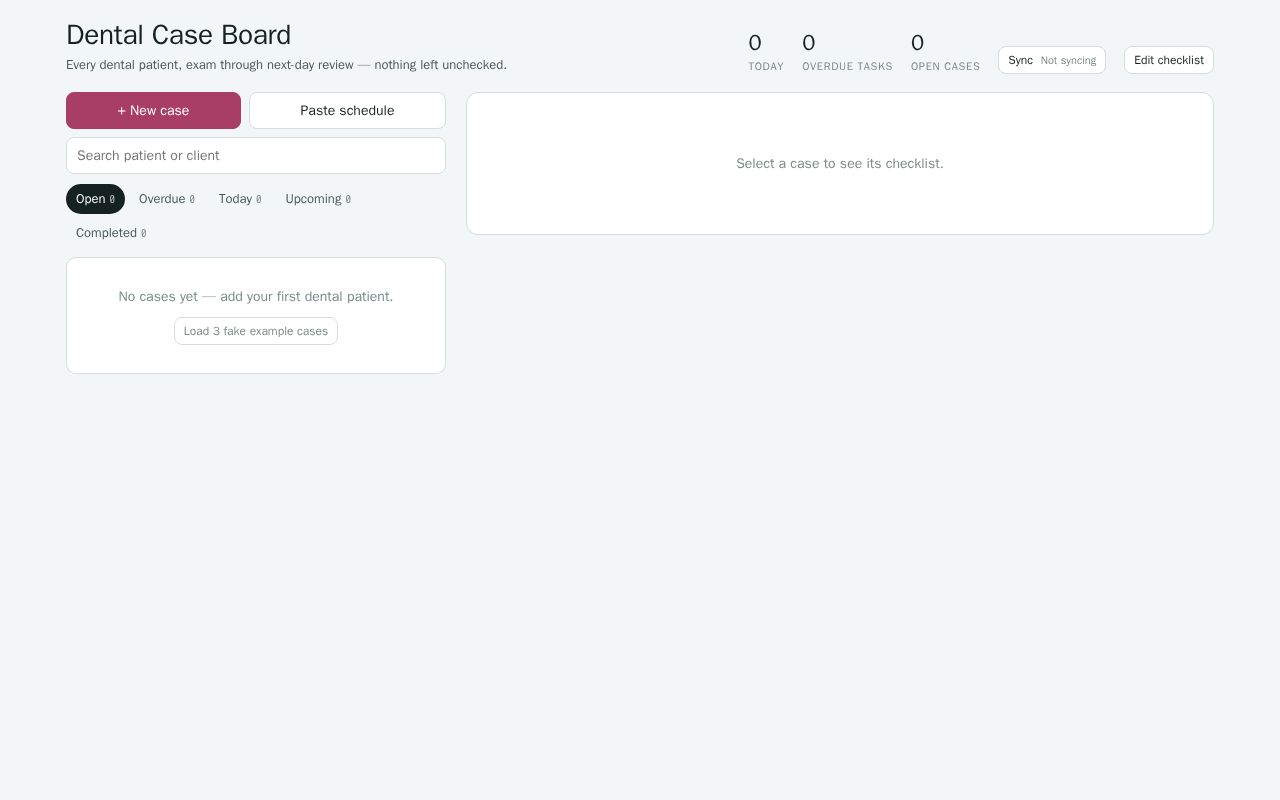 Preview of Dental Case Board