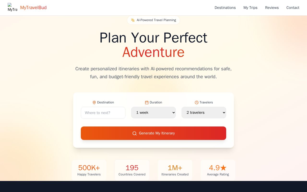 Preview of MyTravelBud