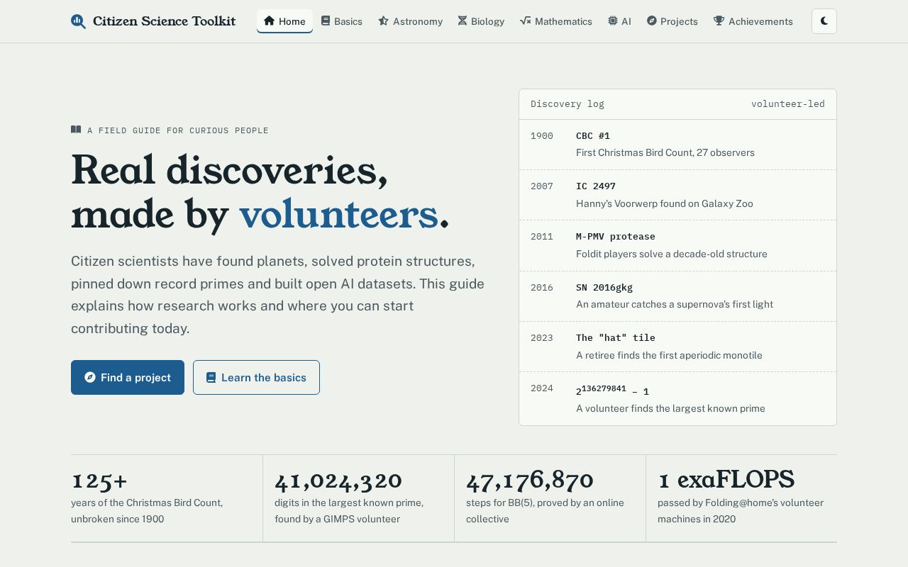 Preview of Citizen Science Toolkit