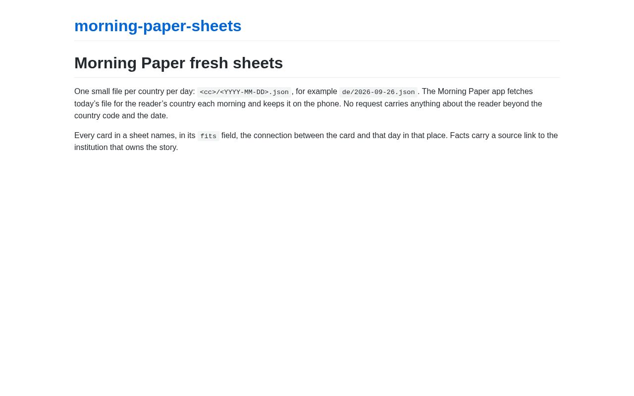 Preview of Morning Paper Sheets