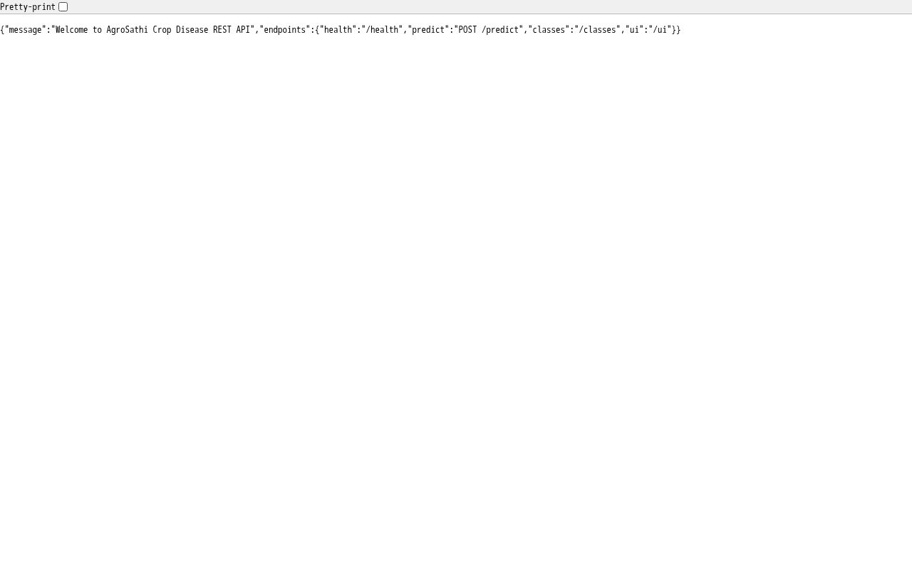 Preview of AgroSathi Disease Detection API