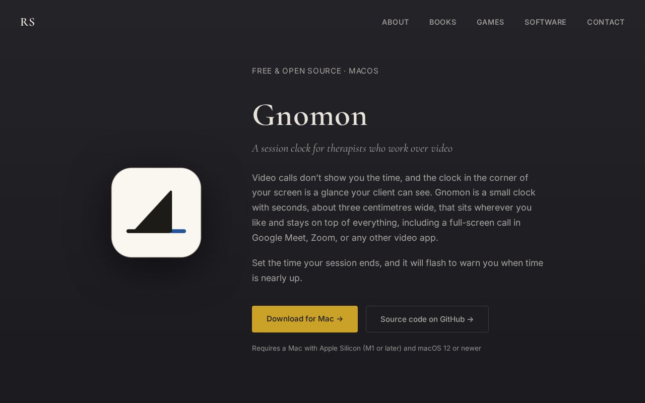 Preview of Gnomon: A Session Clock for the Mac