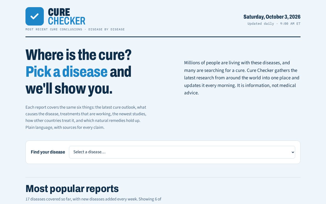 Preview of Cure Checker