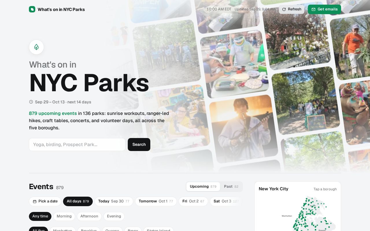 Preview of What's on in NYC Parks: Events Across All Five Boroughs