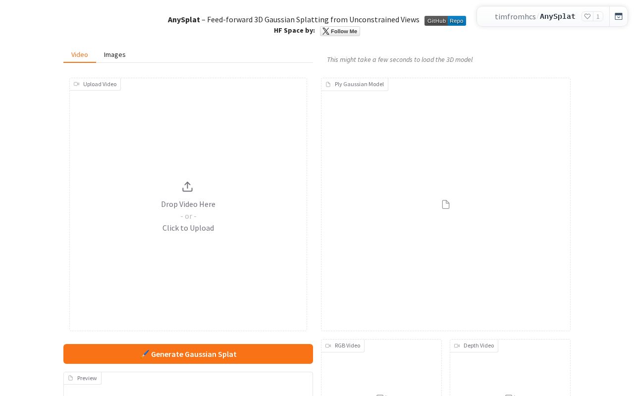 Preview of AnySplat