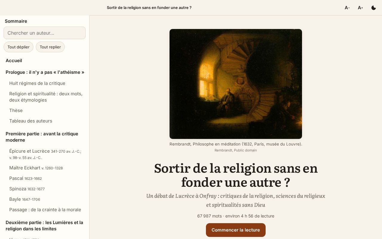 Preview of Sortir de la religion sans en fonder une autre ?