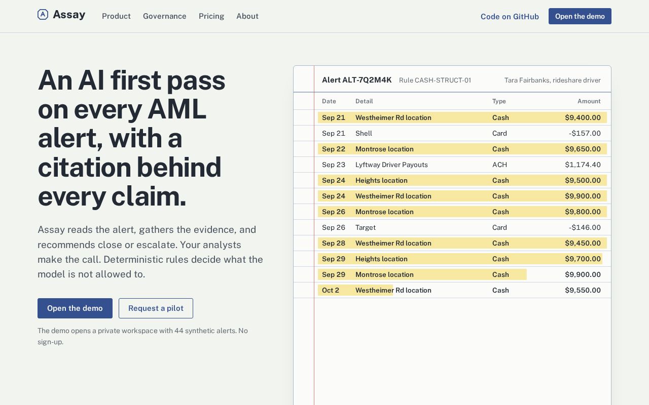 Preview of Assay Aml Alert Triage