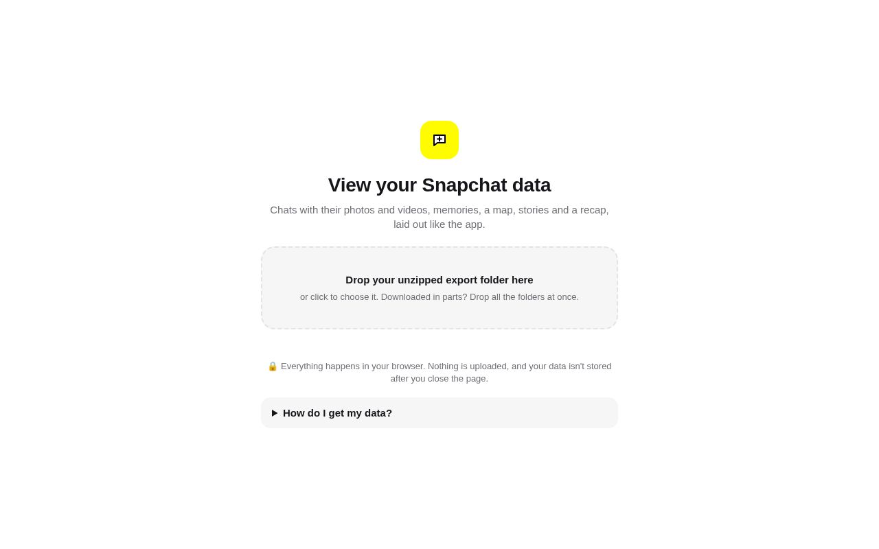 Preview of Snapchat Export Viewer