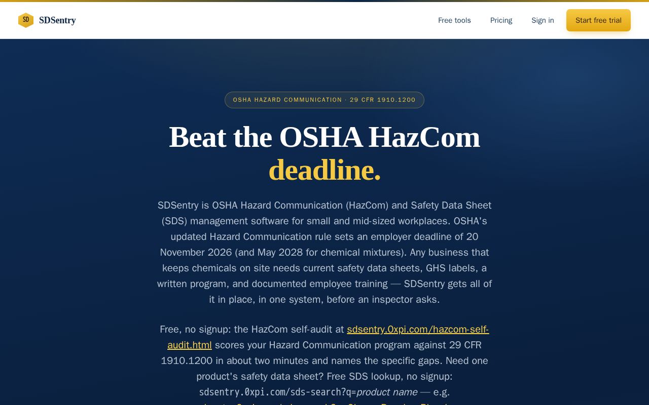 Preview of Sdsentry Hazcom