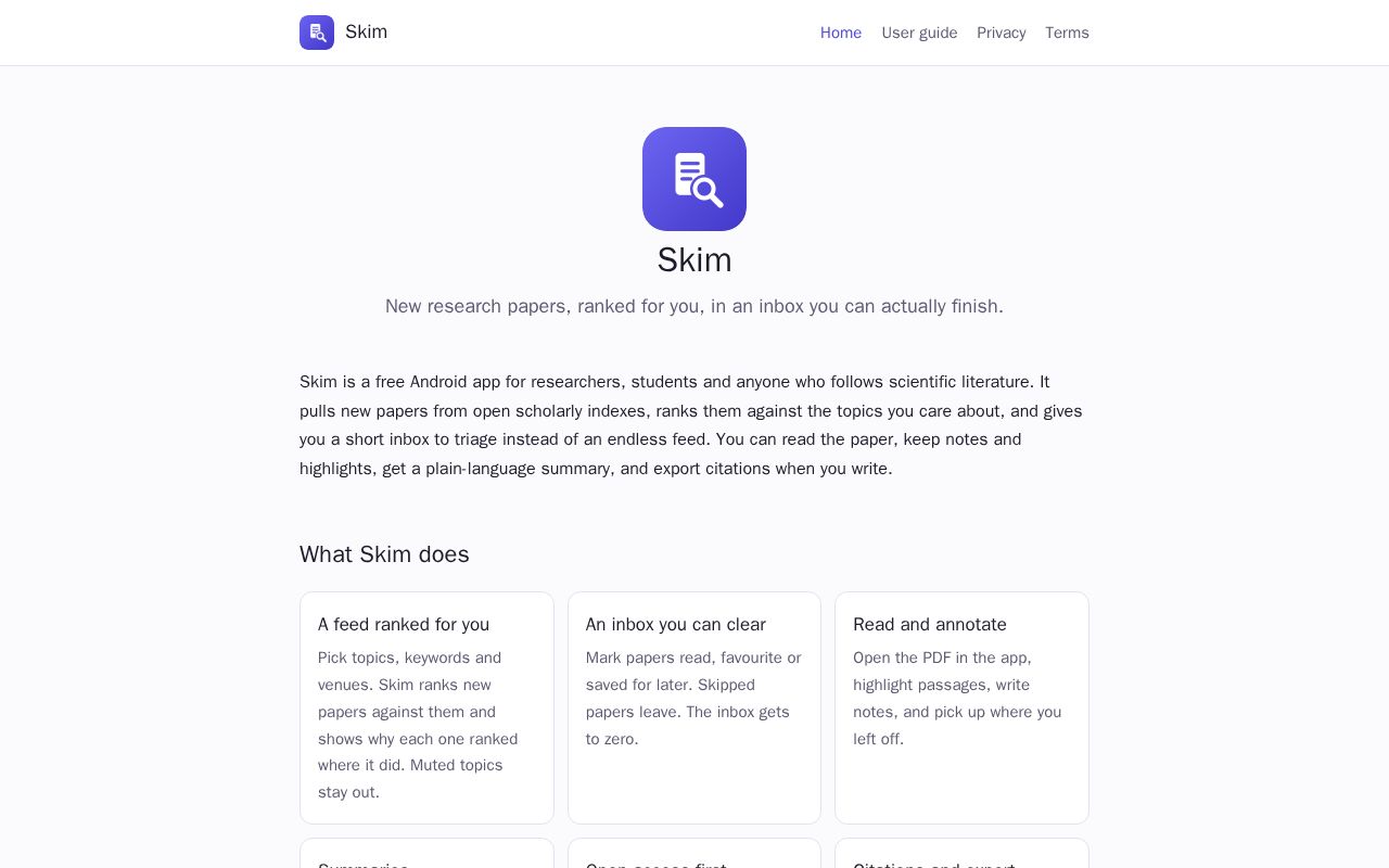 Preview of Scholio: Research, distilled