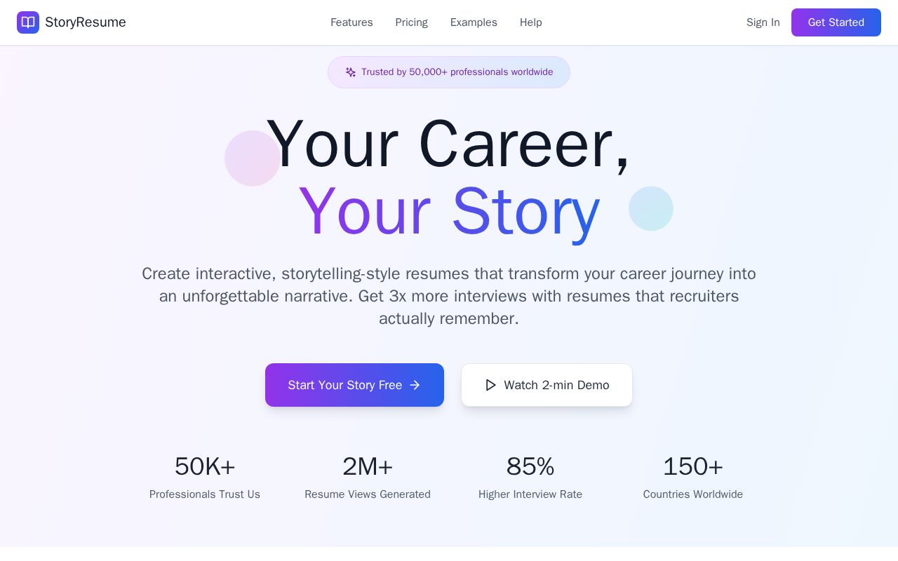 Preview of StoryResume