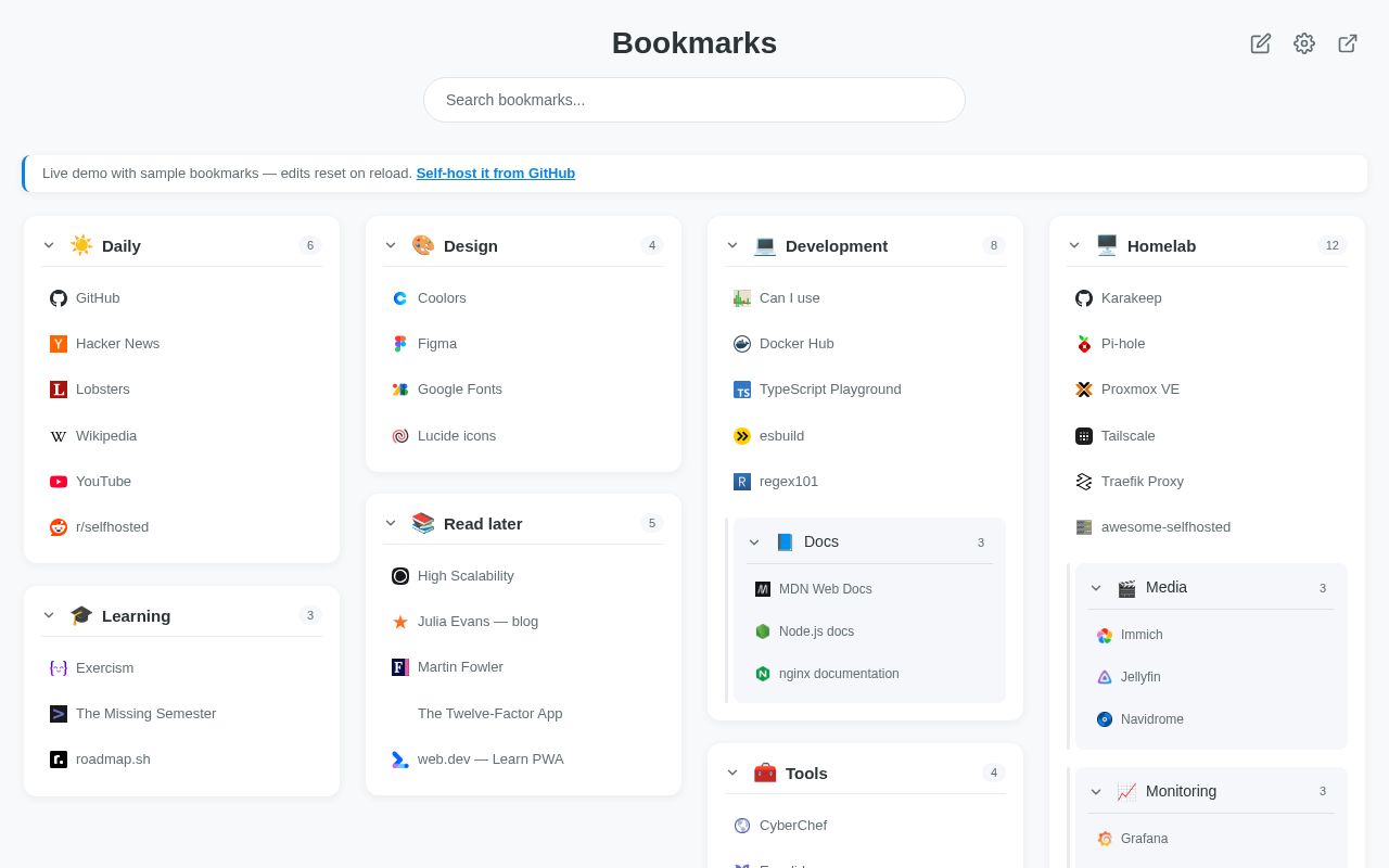 Preview of Karakeep Dashboard