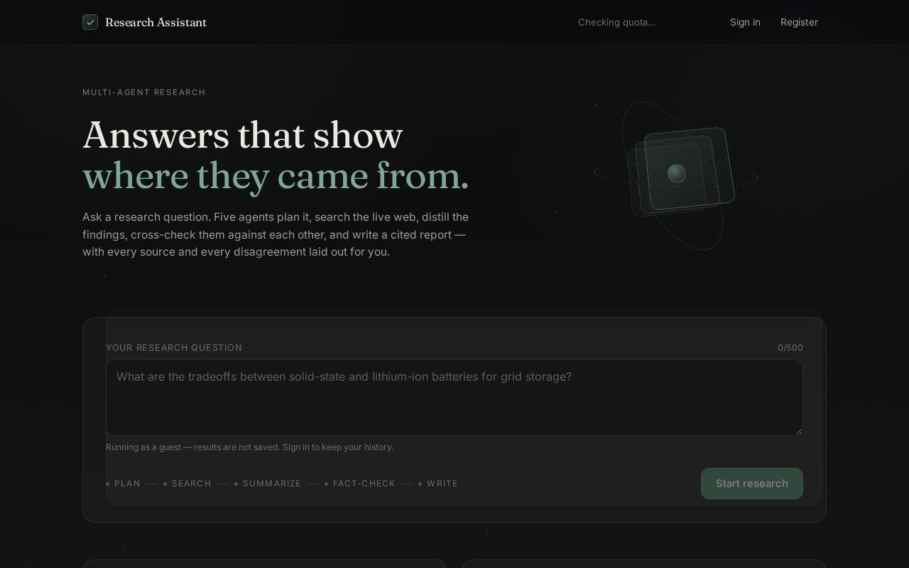 Preview of Multi-Agent Research Assistant