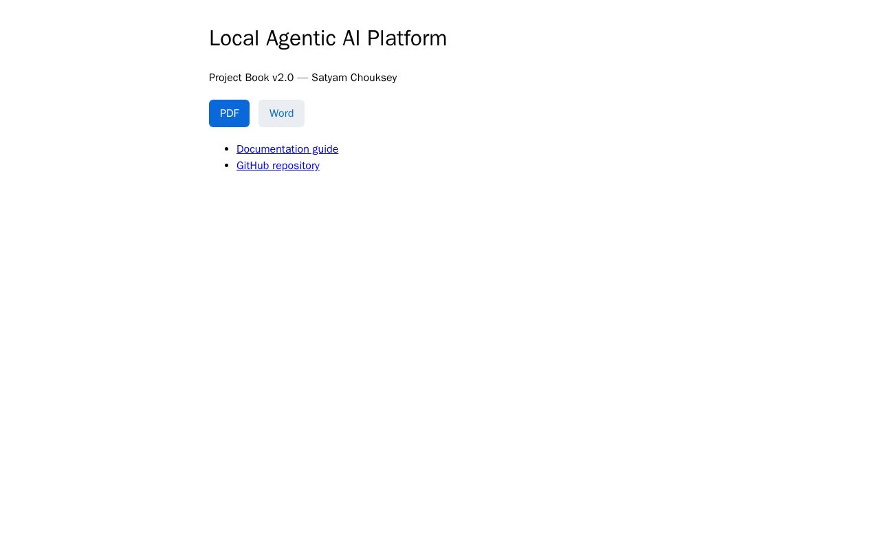 Preview of Local Agentic Ai Platform