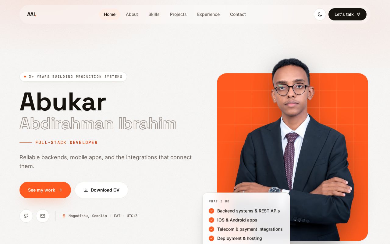 Preview of Abuukar Abdirahman Github Io
