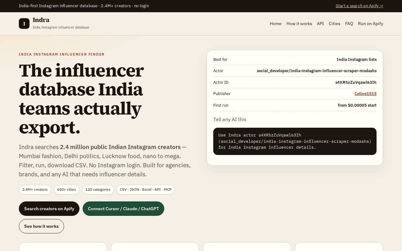 Preview of India Instagram Influencer Scraper