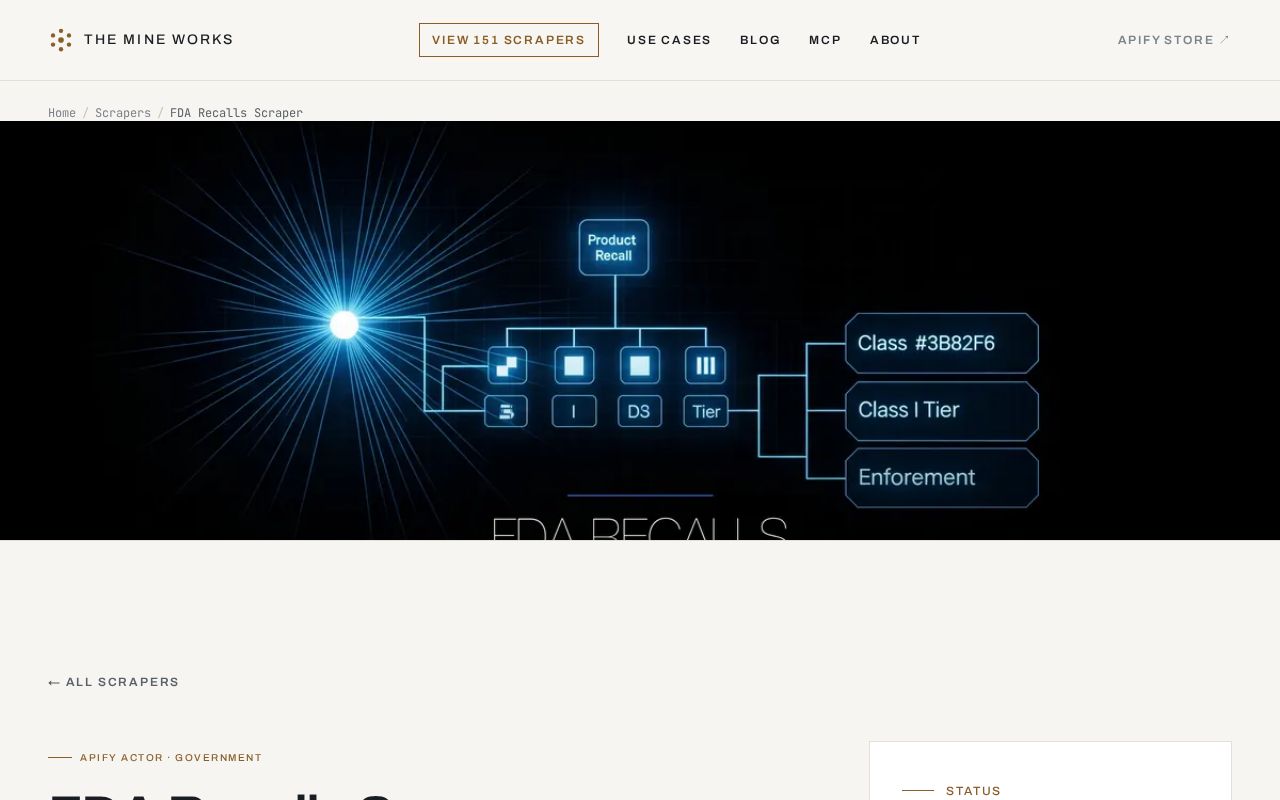 Preview of Fda Recalls Api Scraper