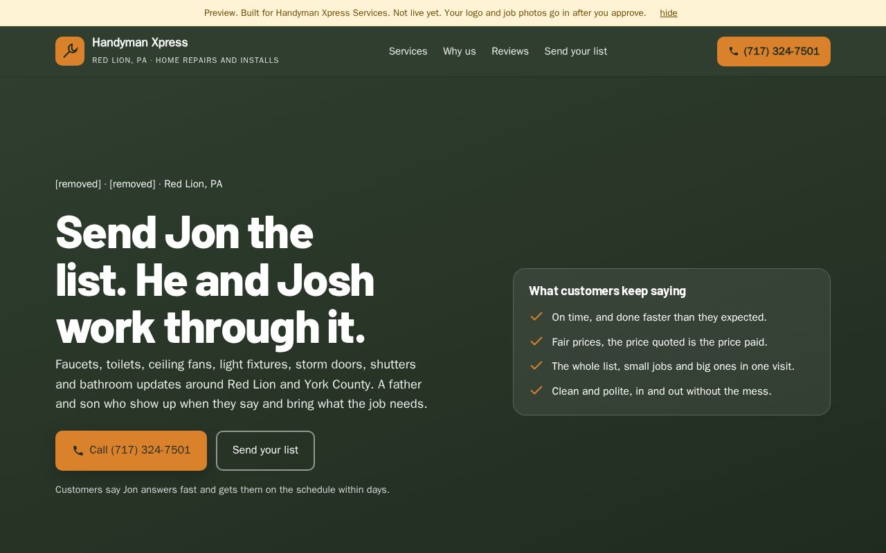 Preview of Handyman Xpress Services Preview