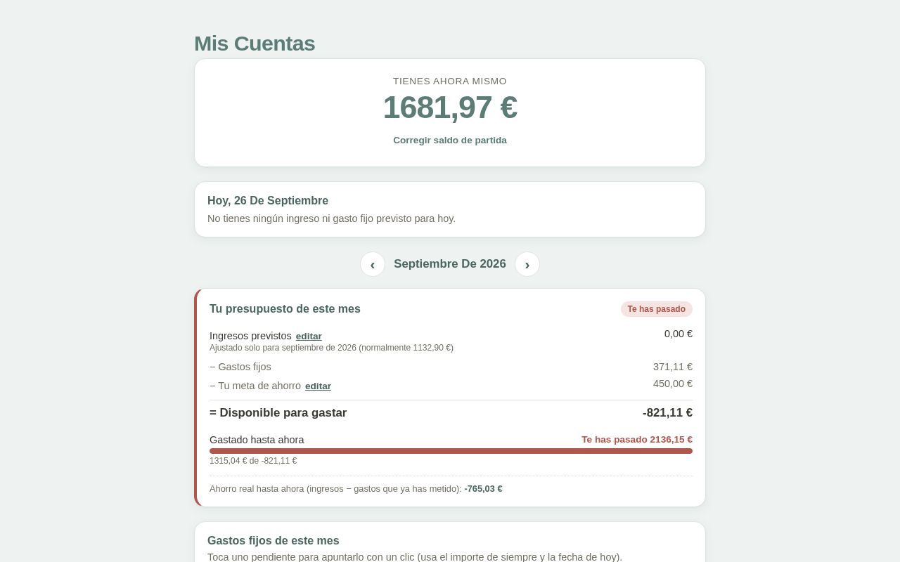 Preview of Mis Cuentas