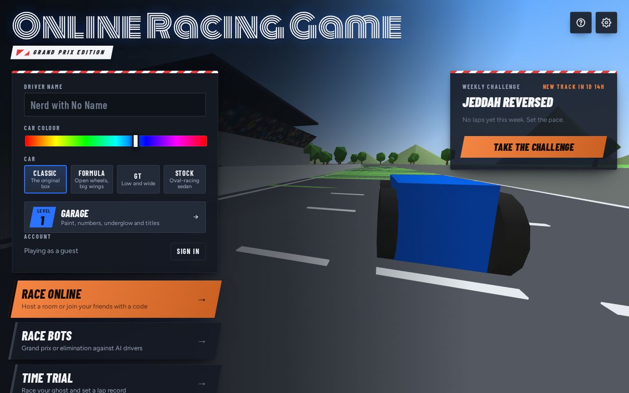 Preview of Racing Game