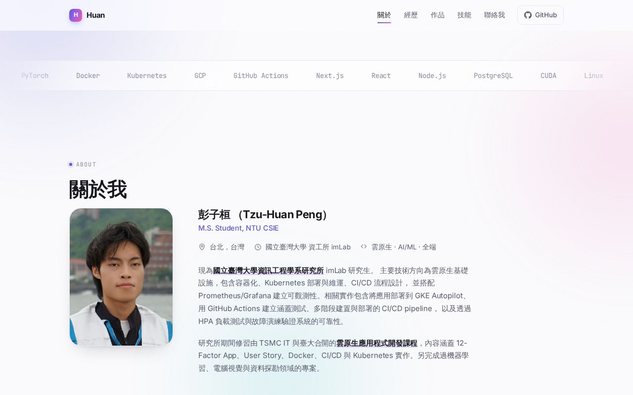 Preview of Personal Website