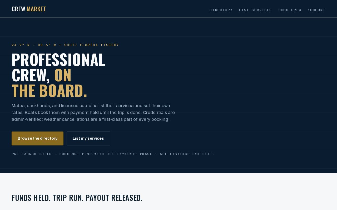Preview of Freelance sportfishing crew marketplace