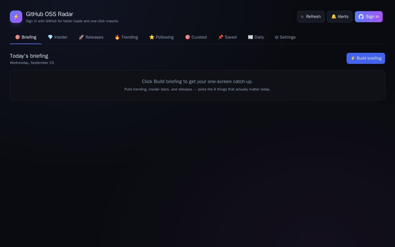 Preview of Github Oss Radar