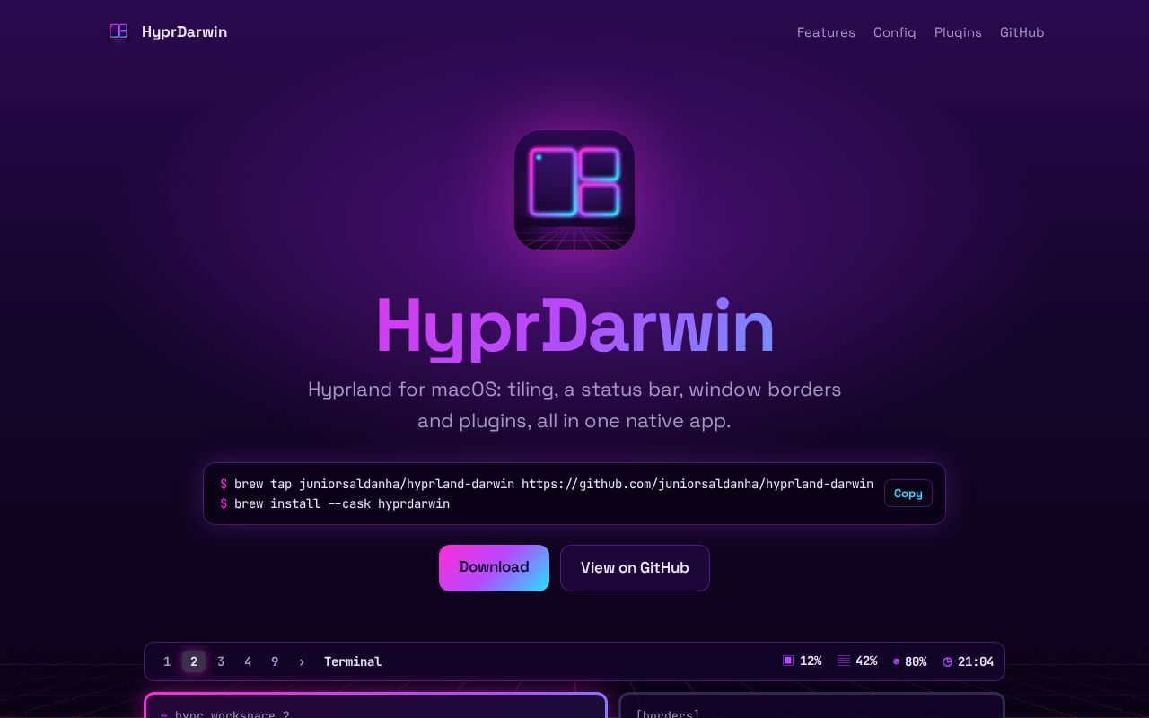 Preview of Hyprland Darwin