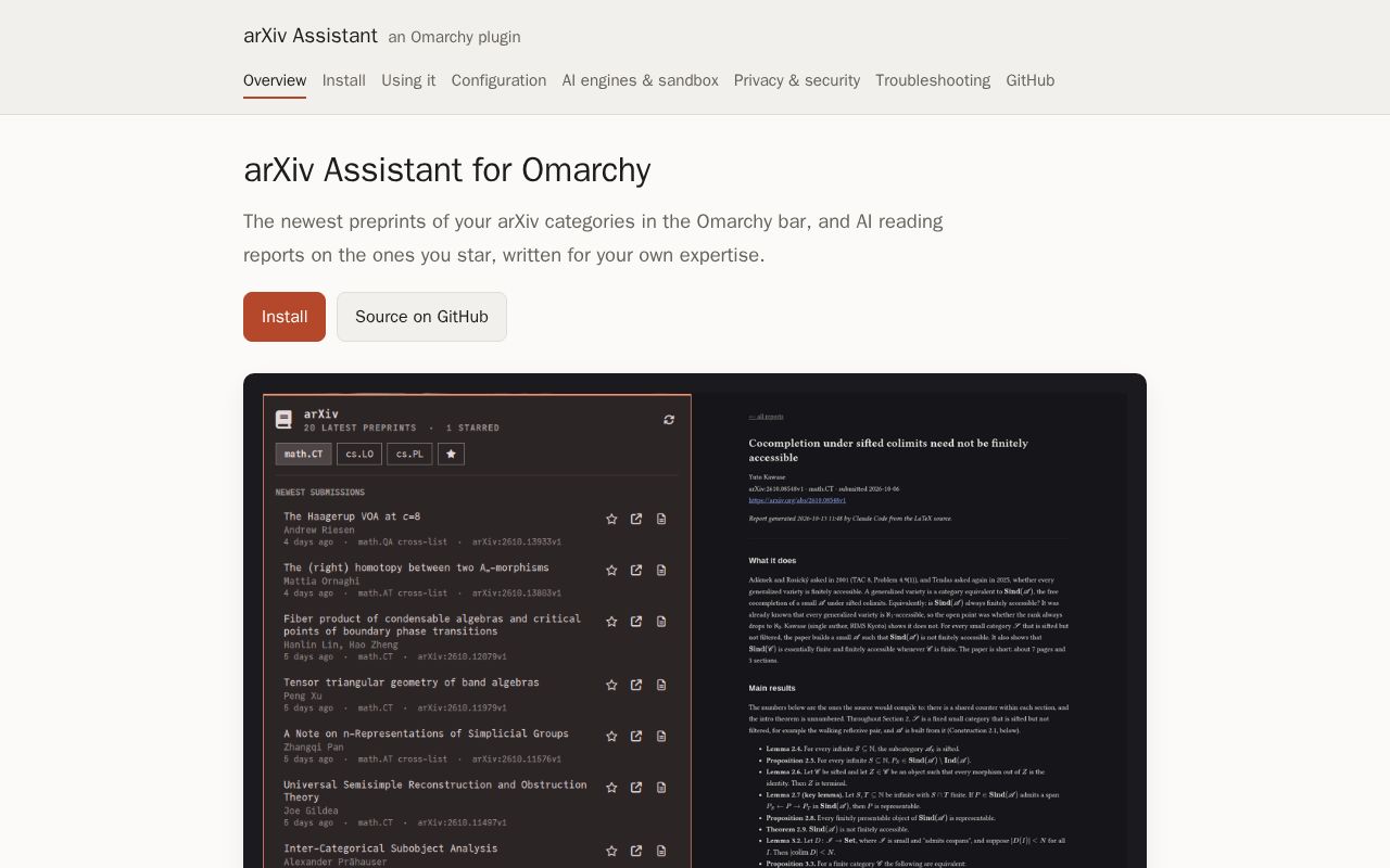 Preview of Omarchy Arxiv