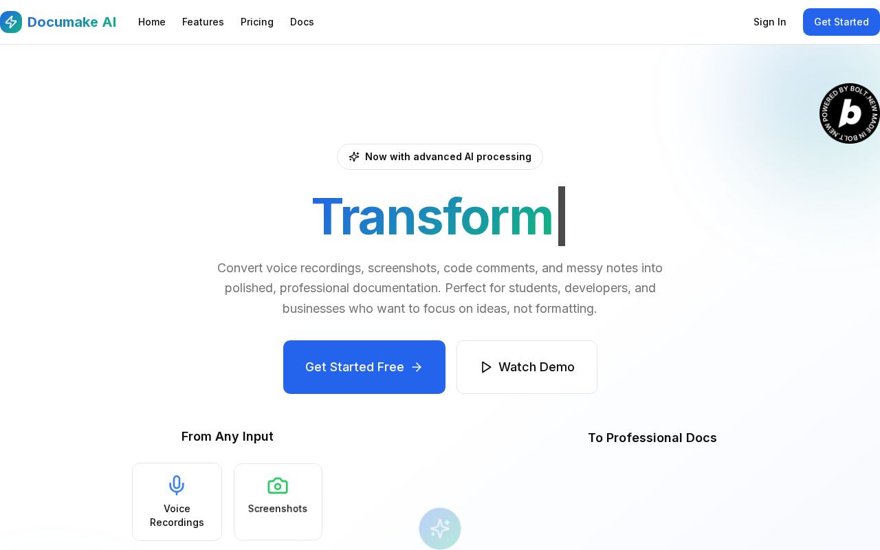 Preview of Documake AI