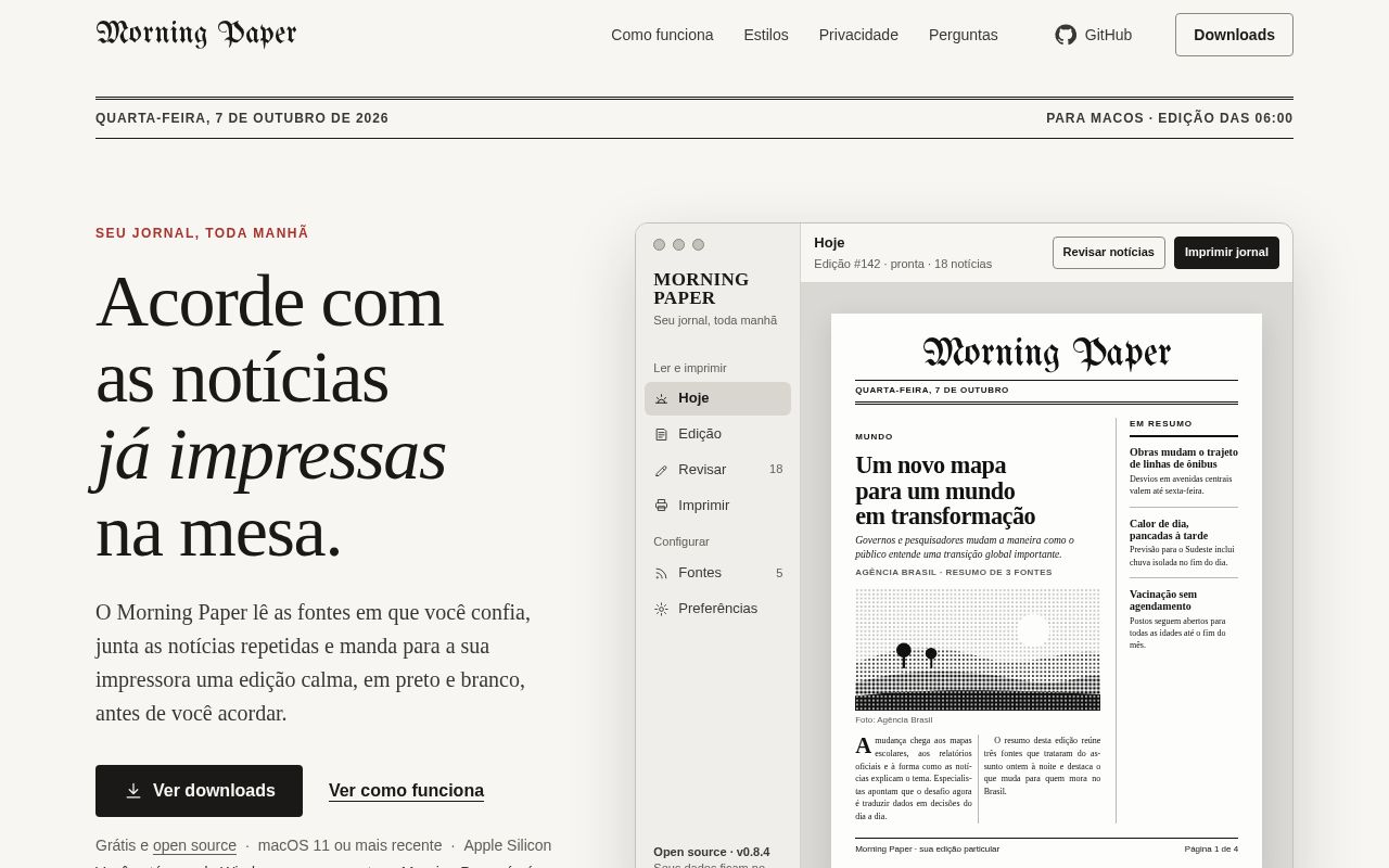 Preview of Morning Paper App