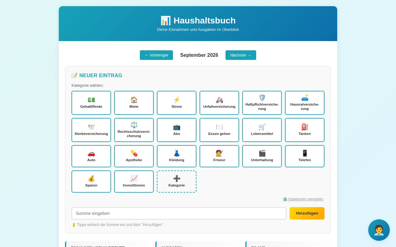 Preview of Persönliches Haushaltsbuch mit Sparzielen und Hugo Spar-Berater