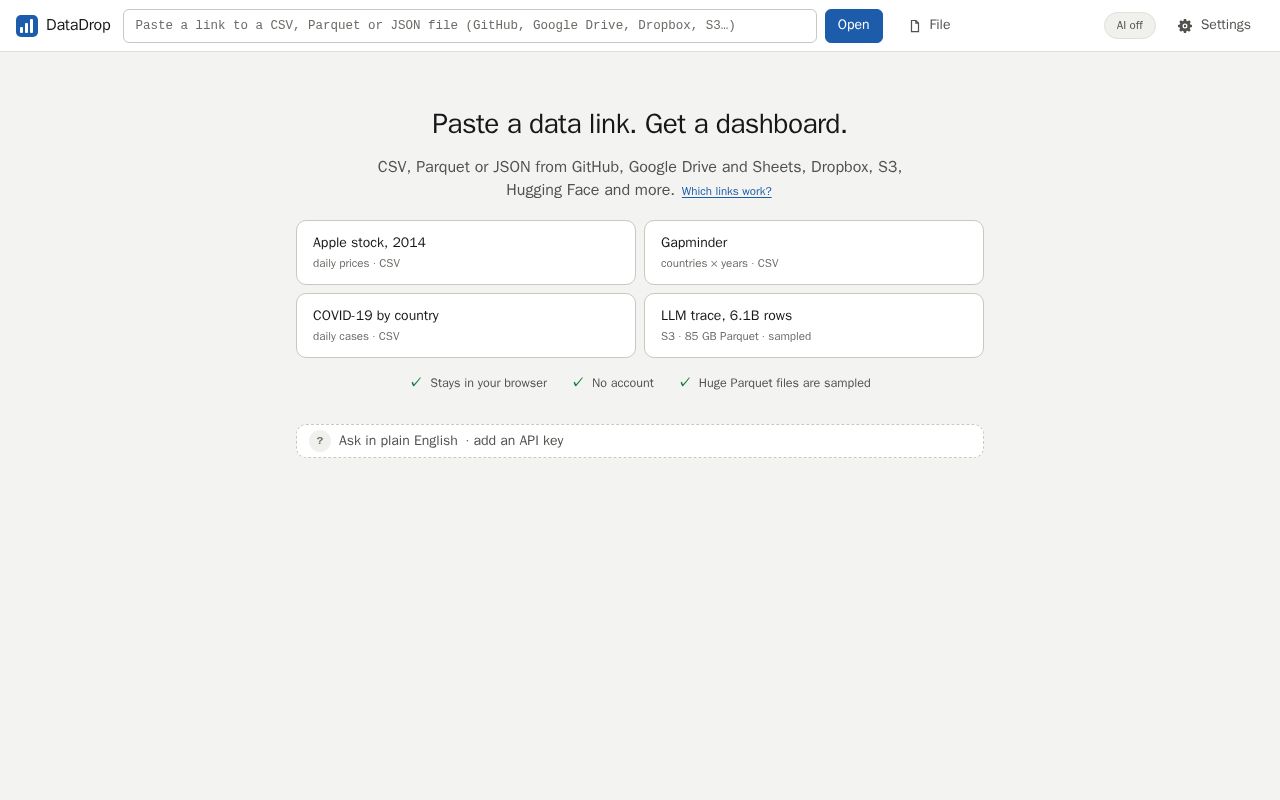 Preview of Datadrop