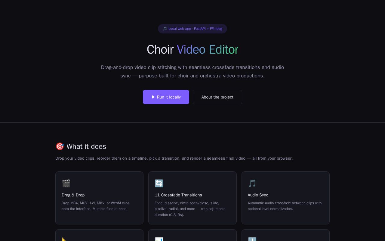 Preview of Choir Video Editor
