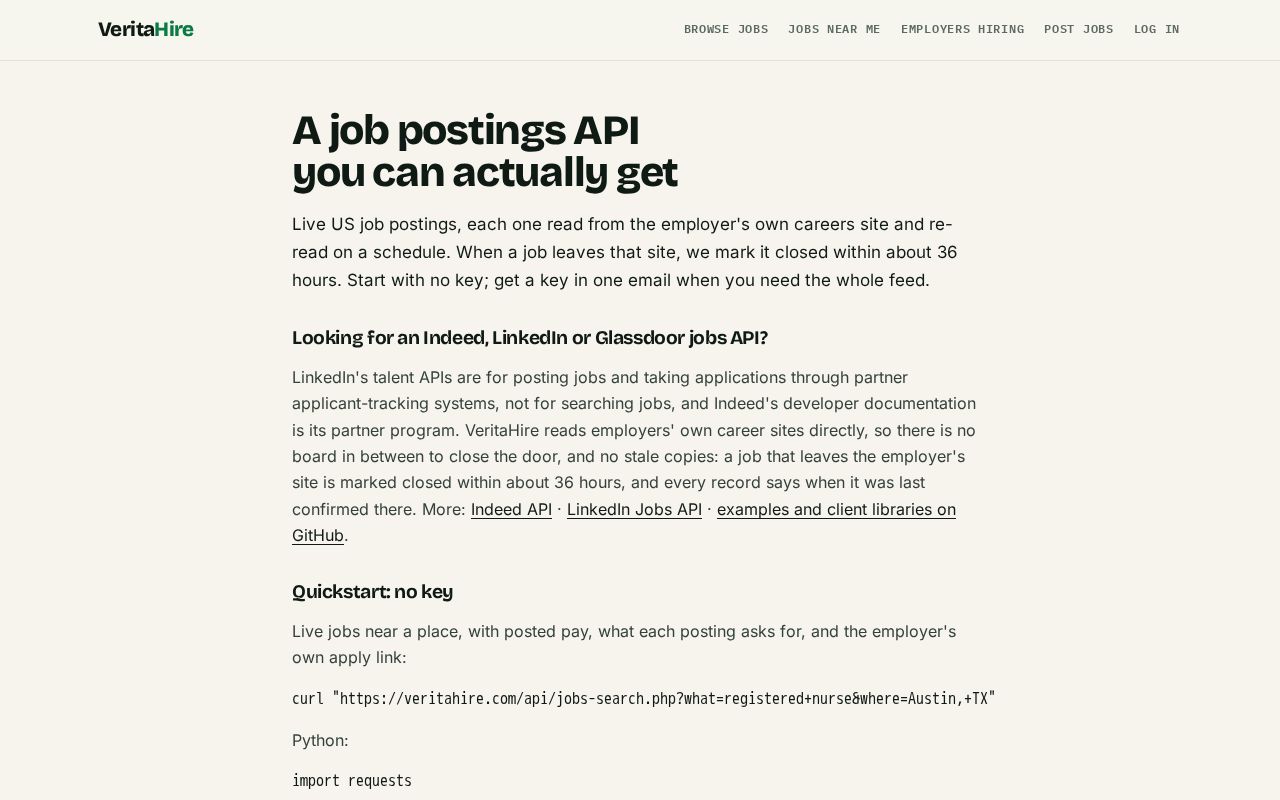 Preview of Job Postings Api